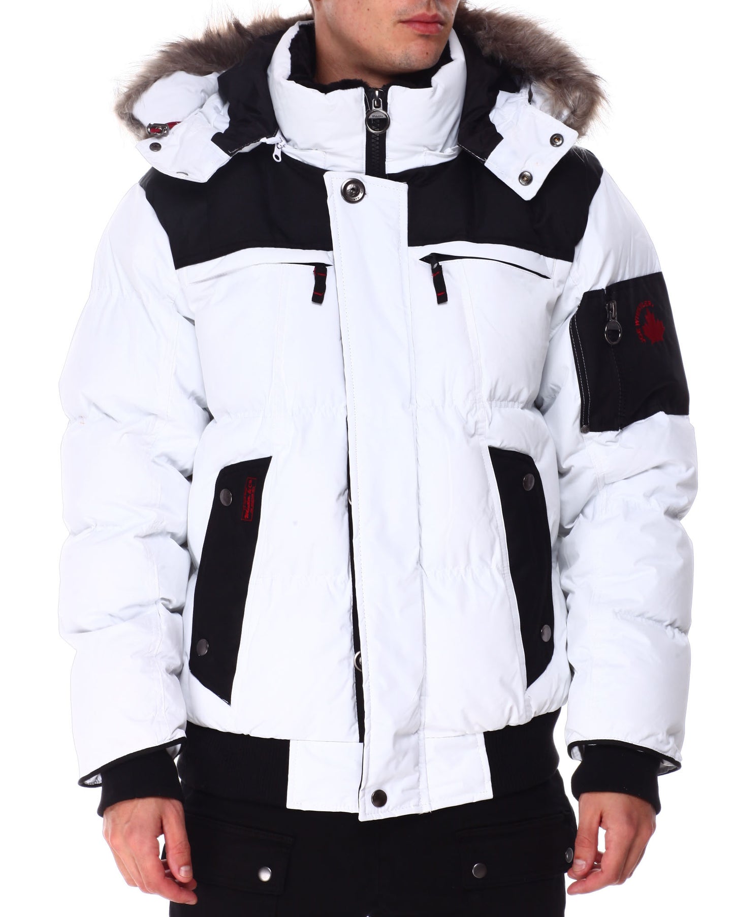 J Whistler- Milano Mix Media Puffer Bomber Jacket