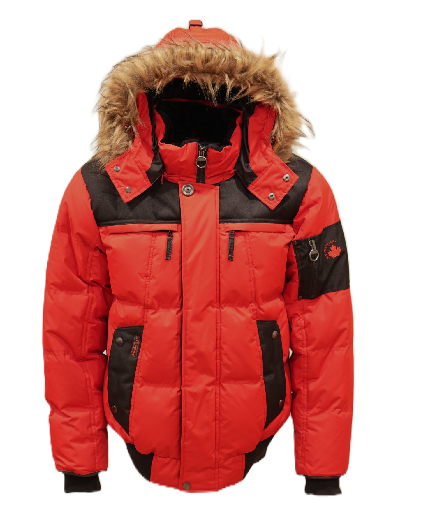 Boys Heavy Mix-Media Bubble Winter Jacket with Zip-off Hood and Removable Faux Fur