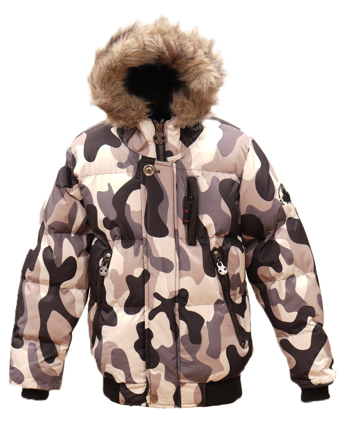 Boys Heavy Puffer Winter Jacket with Hood and Removable Faux Fur