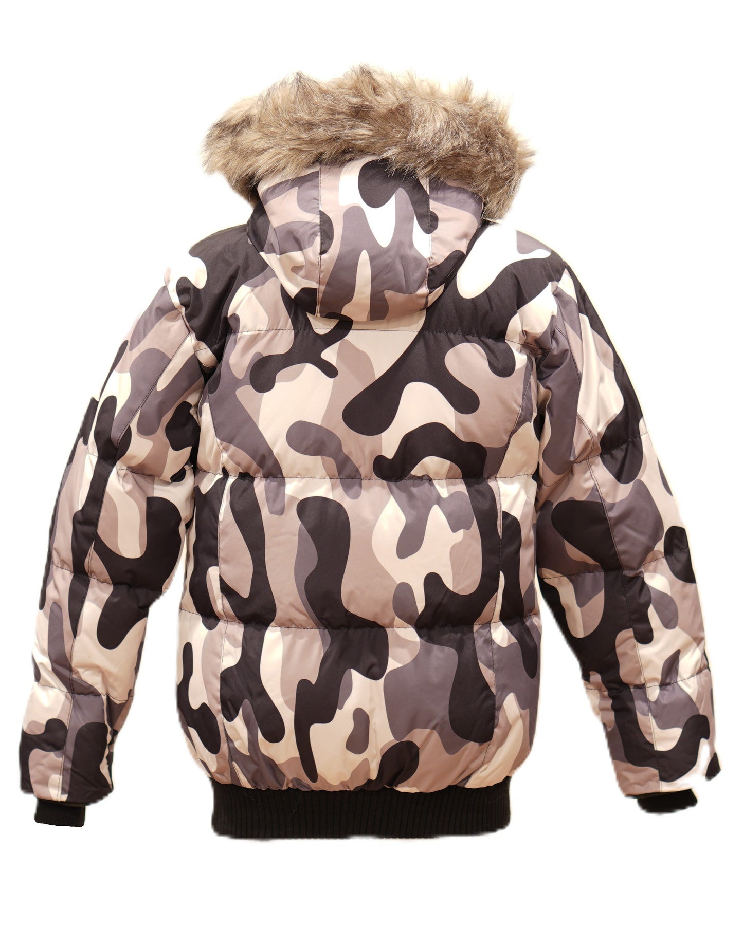 Boys Heavy Puffer Winter Jacket w/ Hood and Removable Faux Fur