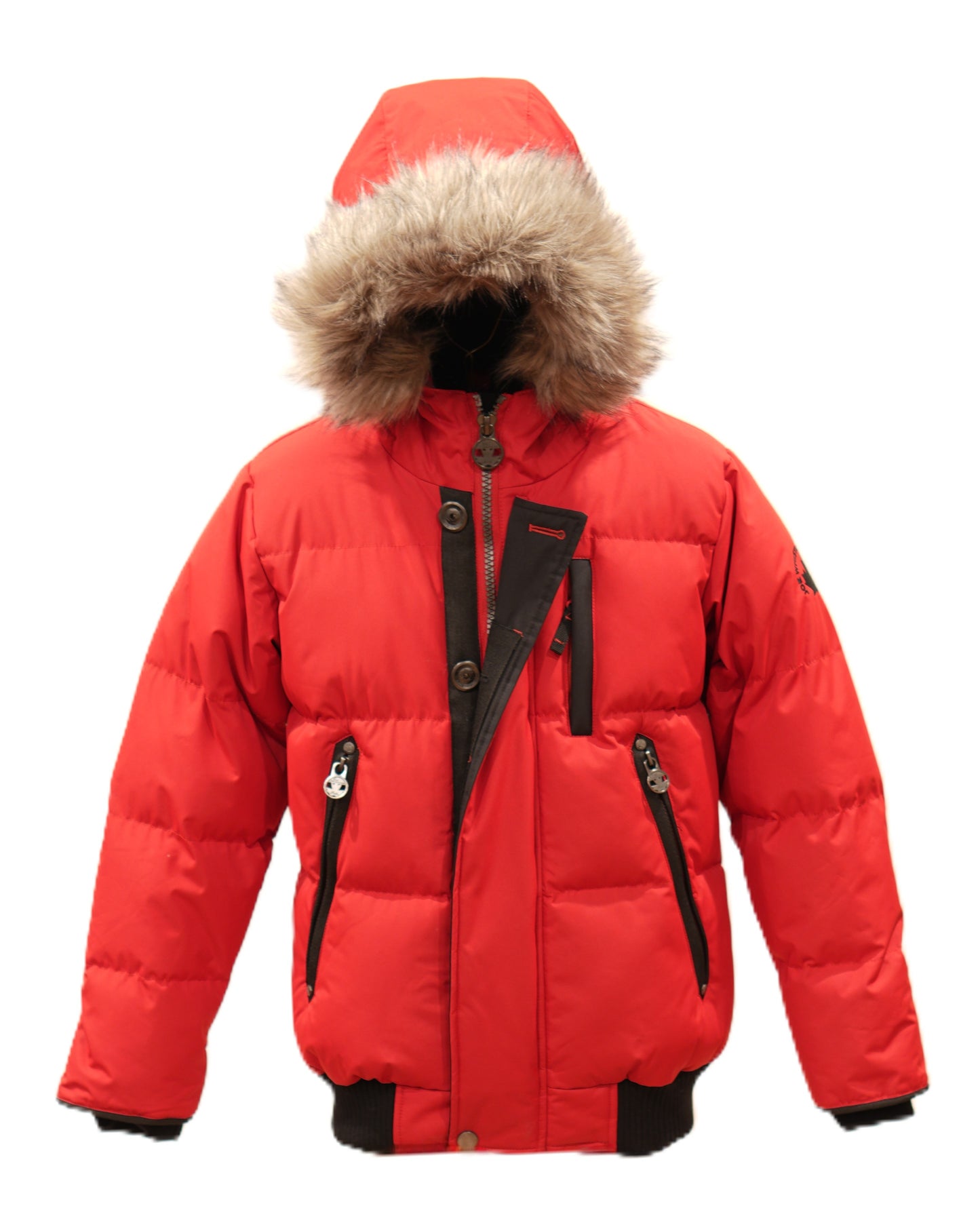 Boys Heavy Puffer Winter Jacket with Hood and Removable Faux Fur