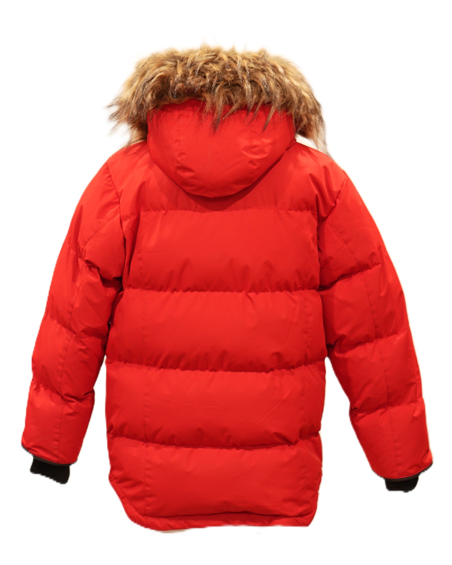 Boys Heavy Bubble Puffer Winter Mid-Length Jacket with Hood and Removable Faux Fur